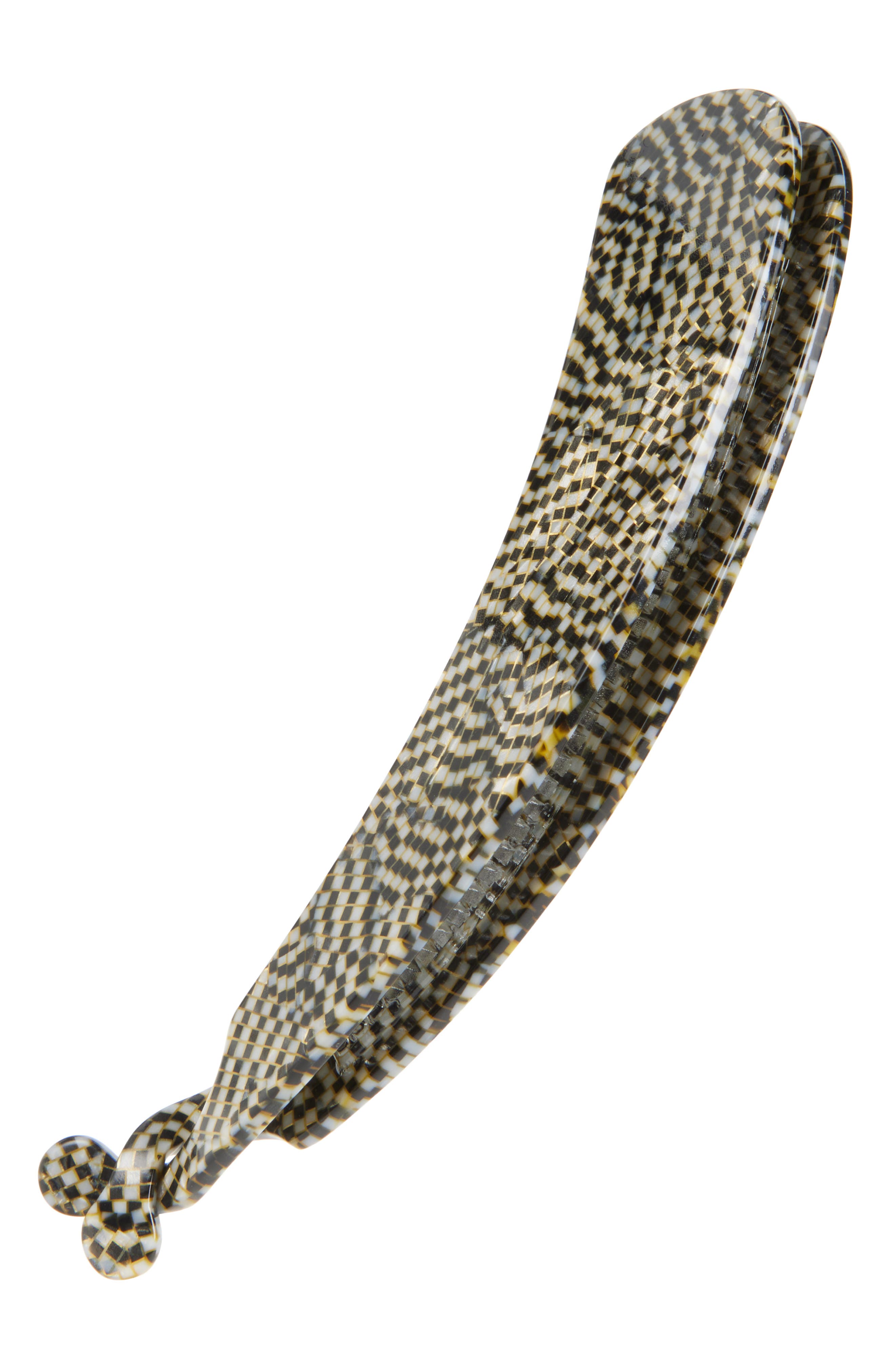 france luxe Estelle Large Banana Clip in Opera Silver 