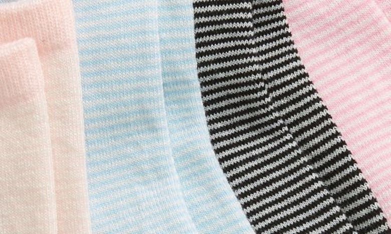 Shop Nordstrom Kids' Assorted 6-pack Ankle Socks In Pink Sweet Fine Stripe Pack