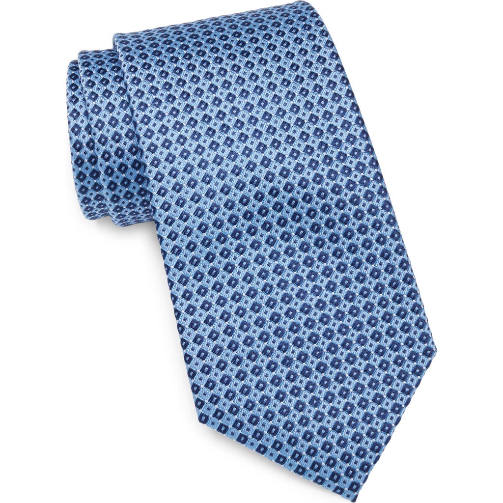 Duchamp Neat Dot Silk Tie In Blue