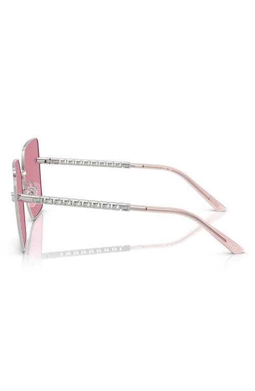 Versace 63mm Oversize Square Sunglasses In Silver