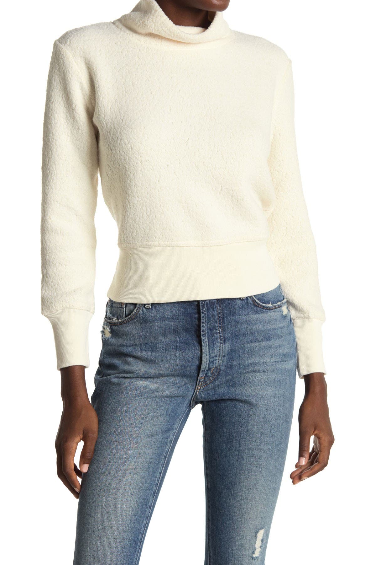 mock neck sweatshirt