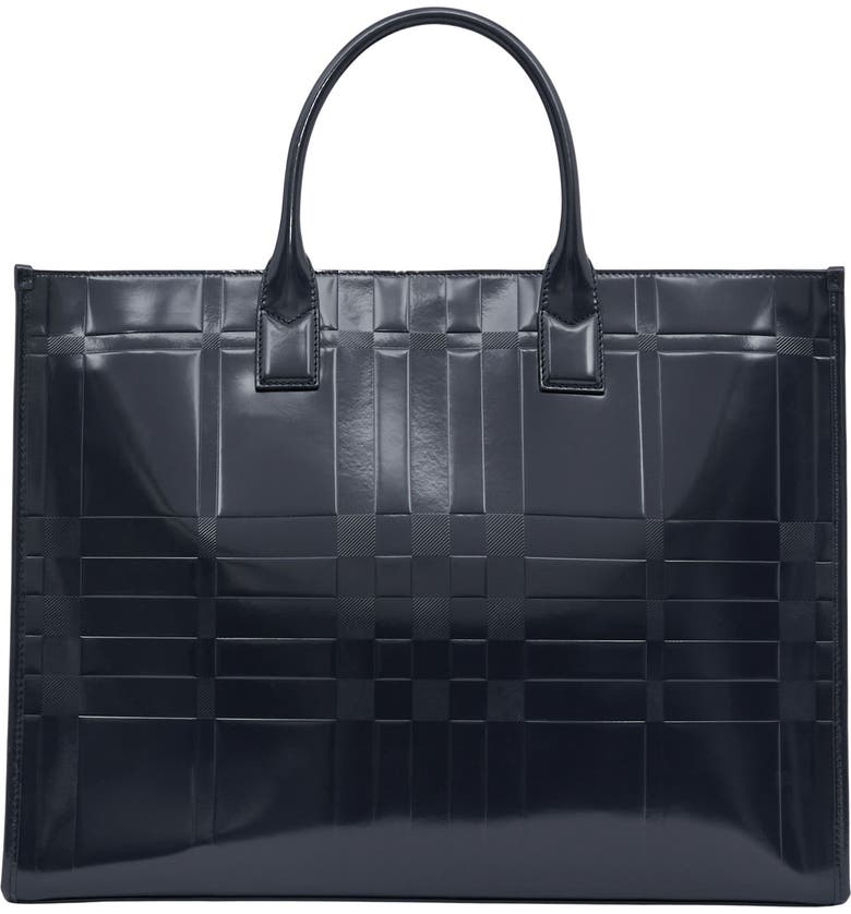 Burberry Denny Embossed Check Leather Tote | Nordstrom