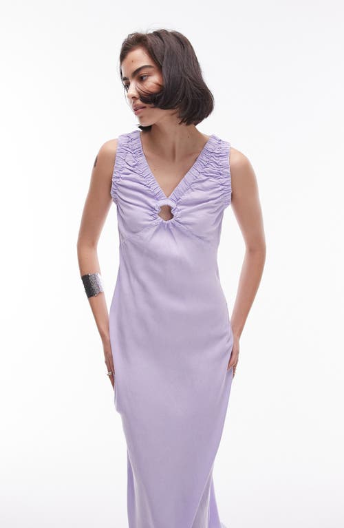 Shop Topshop Keyhole Cotton Midi Dress In Lilac