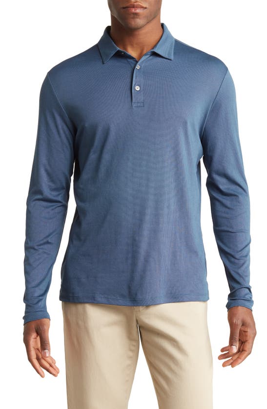 Westzeroone Rivervalley Long Sleeve Polo In Forest River