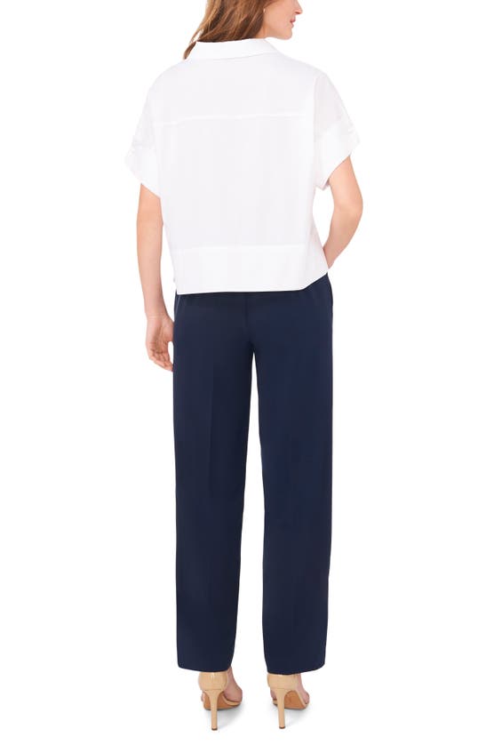 Shop Halogen (r) Short Sleeve Crop Shirt In Bright White