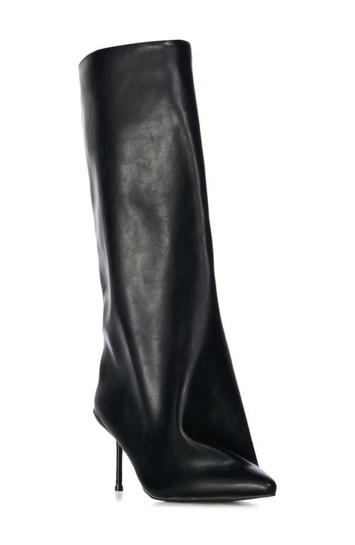 Azalea Wang Couture Crazy Pointy Toe Knee High Boot In Black