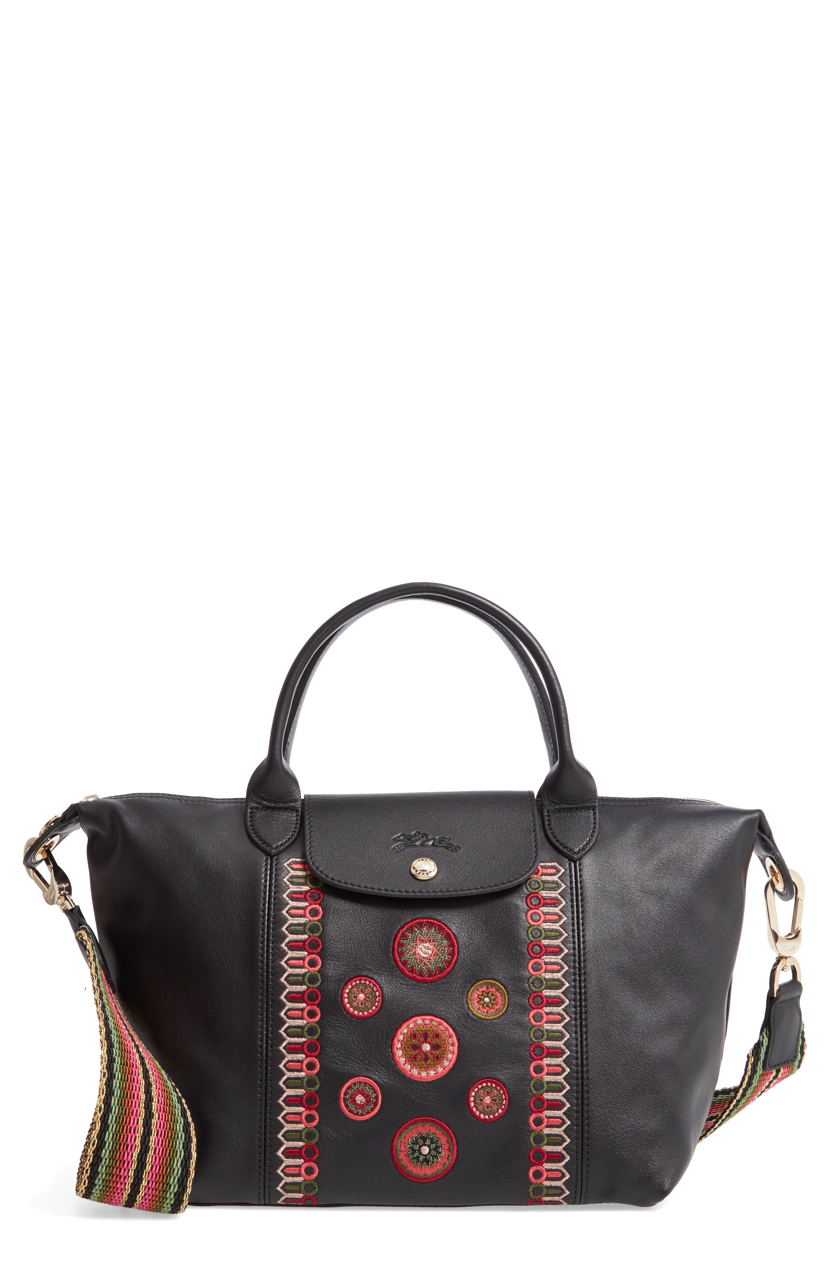 Longchamp Le Pliage Embroidered Leather 