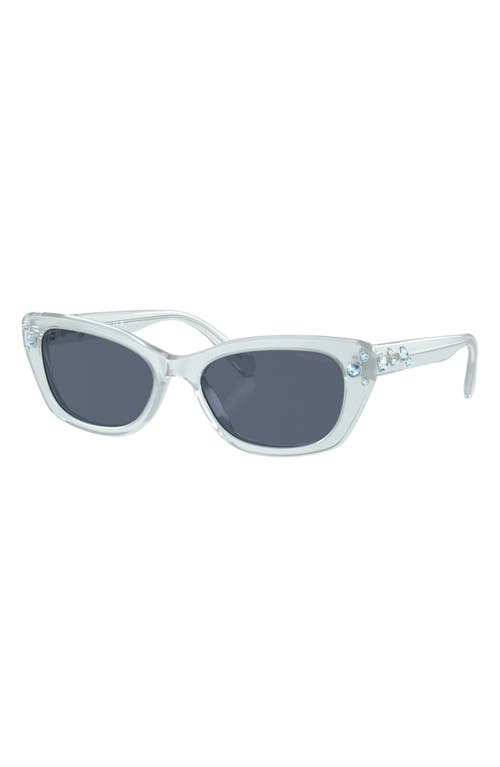 Shop Swarovski Constella 54mm Polarized Pillow Sunglasses In Light Blue