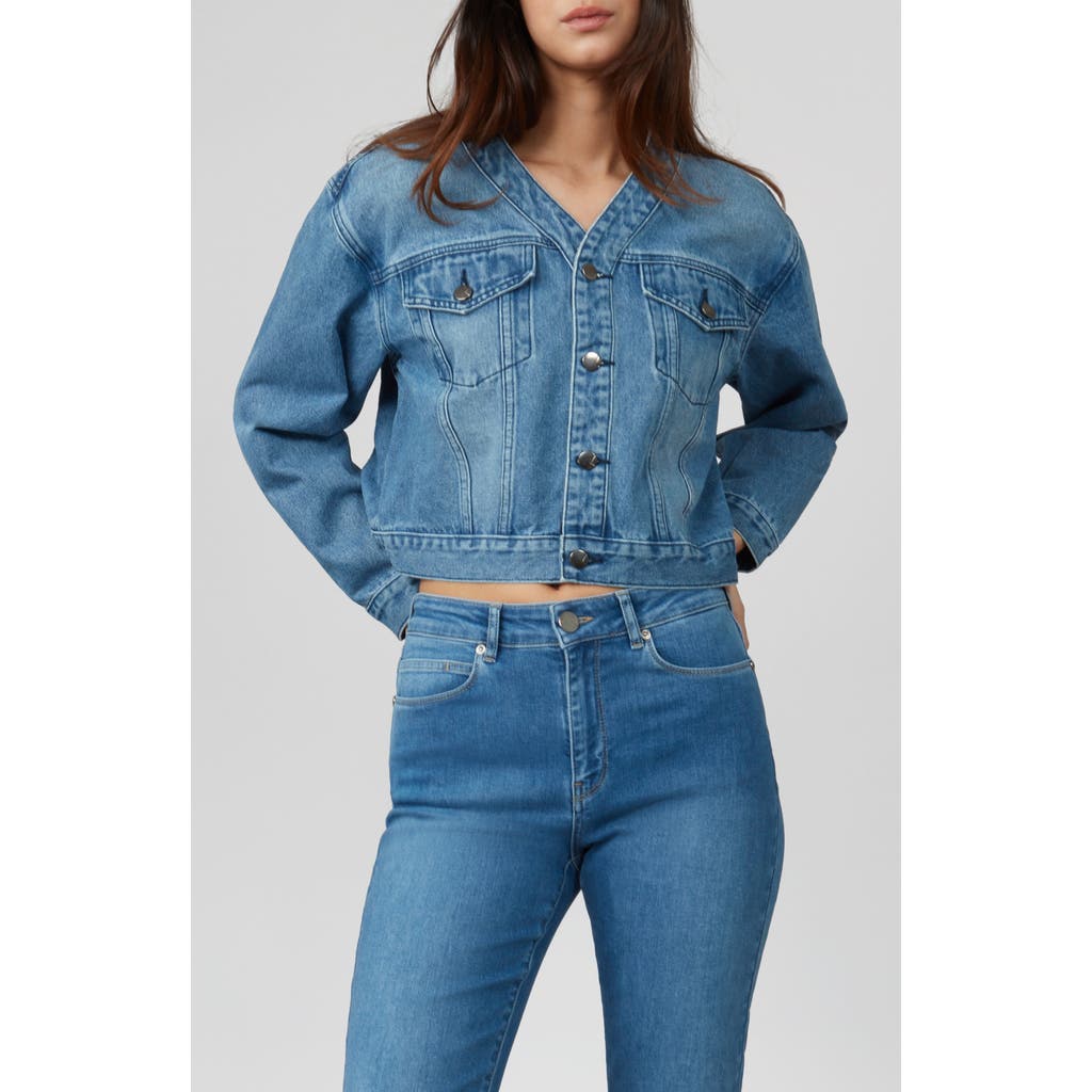 Lola Jeans Aurora Cropped Denim Jacket In Morning Day Light