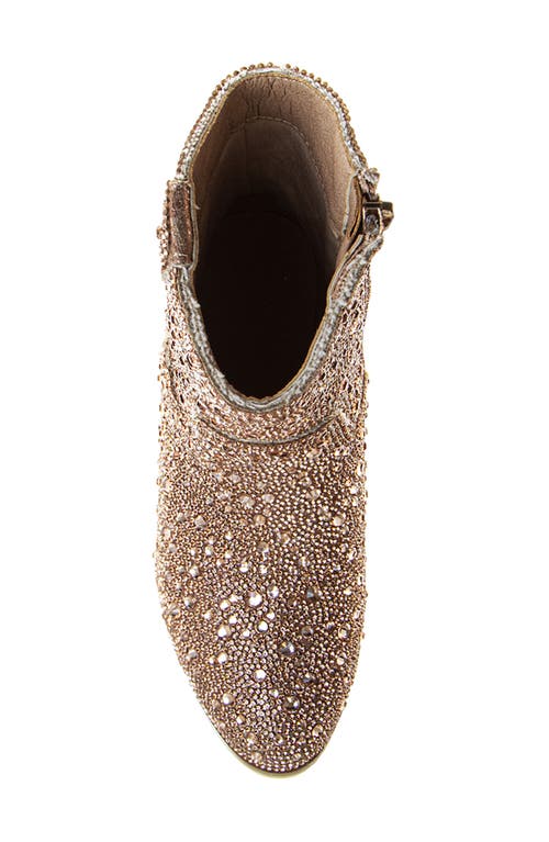 Badgley Mischka Collection Kids' Rhinestone Western Boot In Rose Gold