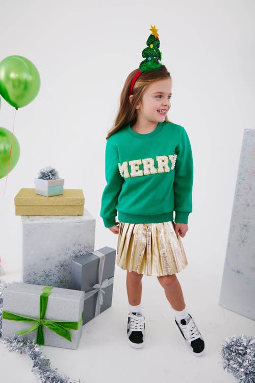 Shop Lola + The Boys Merry Pearl Sweatshirt In Green