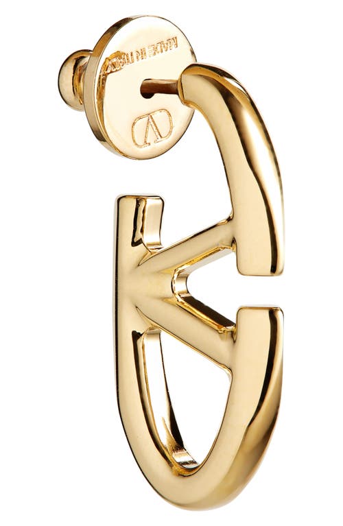 Shop Valentino Garavani The Bold Edition Vlogo Hoop Earrings In Cs4 Oro 18