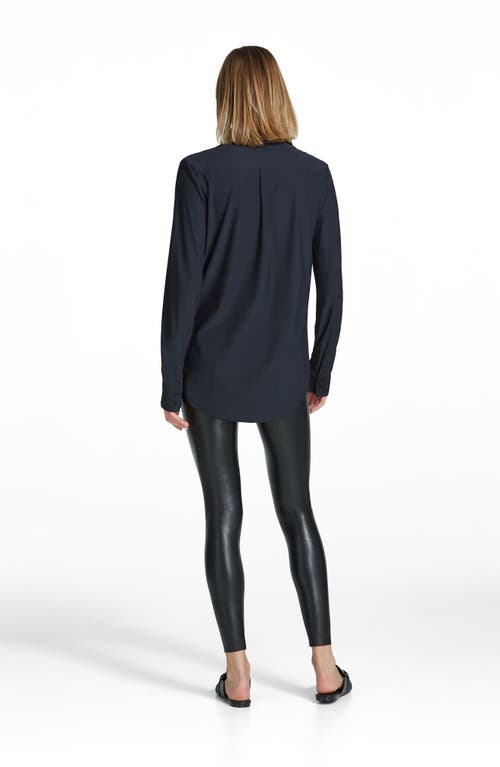 Commando Classic Oversized Button Down Shirt In Black In Black