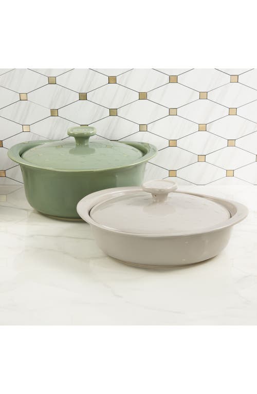 Berghoff Leo Balance 4-piece Ceramic Covered Caserole Dish In Green/ivory