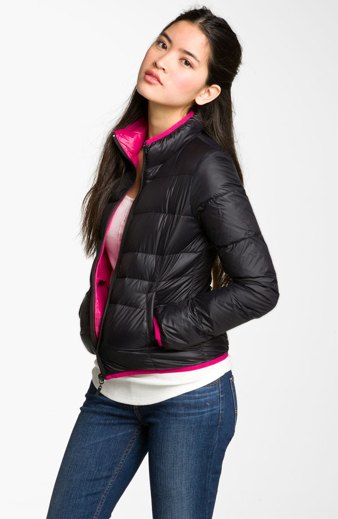 Collection B Packable Down Puffer Jacket (Juniors) Nordstrom