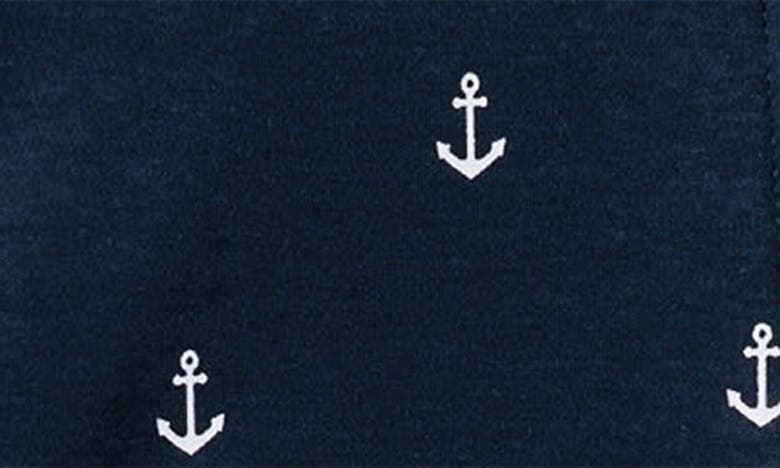 Petite Plume Portsmouth Anchors Pima Cotton Footie In Navy