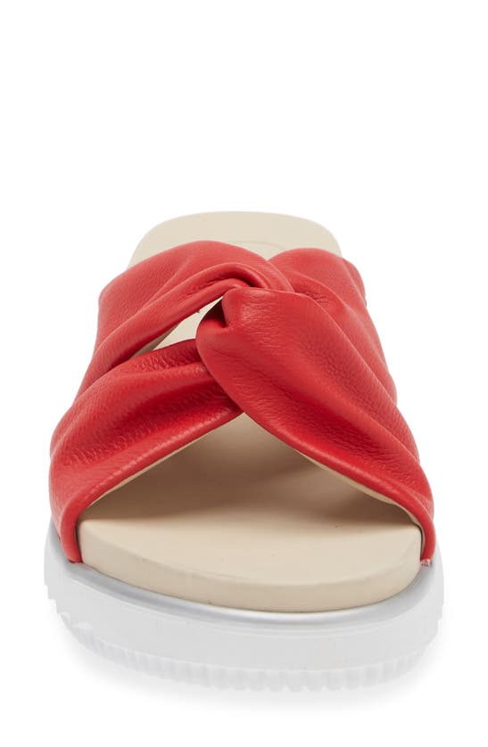 Shop Paul Green Tiki Platform Slide Sandal In Red Leather