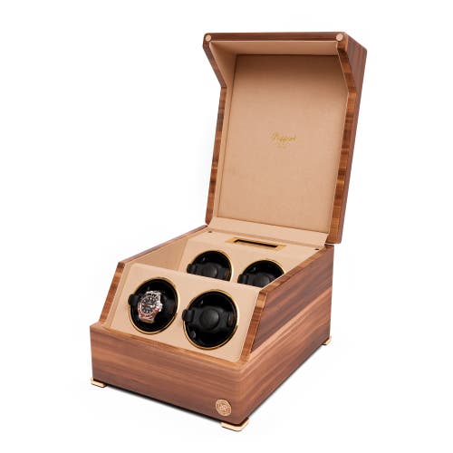 Rapport London Perpetua Quad Watch Winder In Walnut
