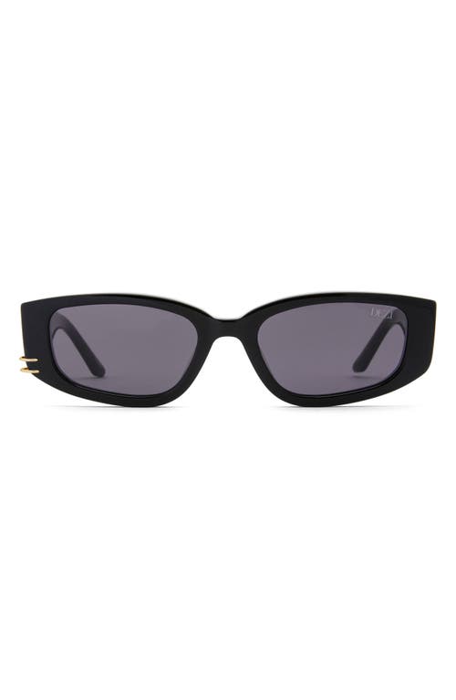 Dezi Cuffed 53mm Square Sunglasses In Black/gold Midnight Smoke