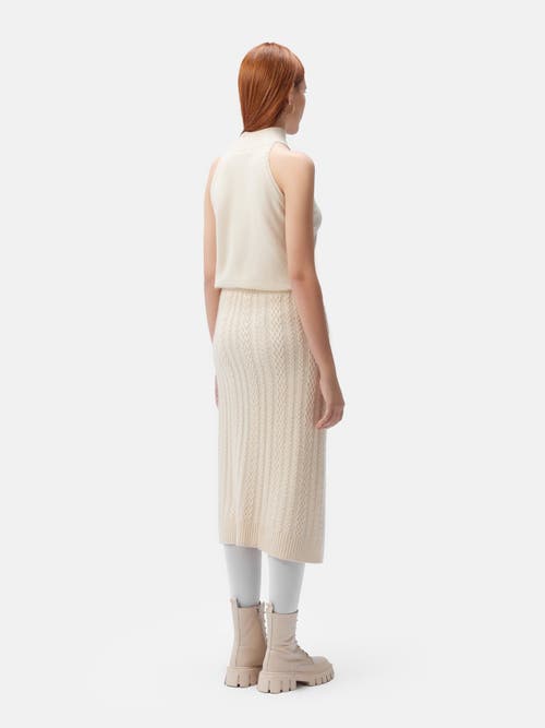 Gobi Mongolian Cashmere Organic Color Cashmere Turtleneck Top In Off White