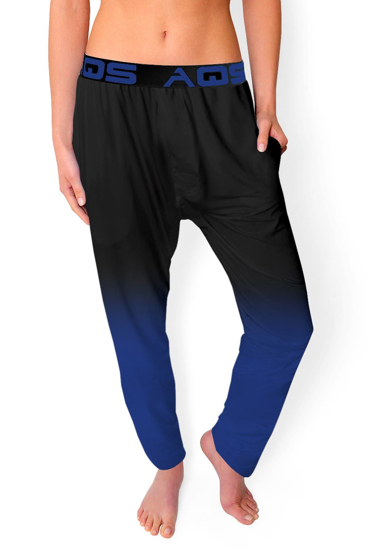 Aqs Ombre Lounge Pants In Black/dark Blue Ombre