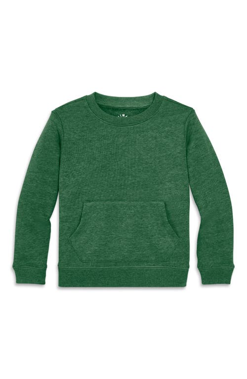 Shop Primary Cozy Fleece Crewneck Sweatshirt In Heather Evergreen