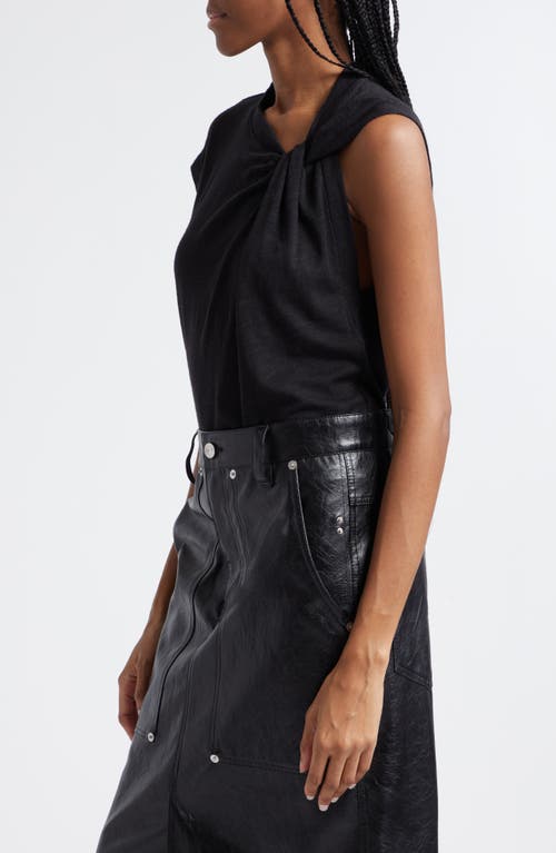 Shop Isabel Marant Nayda Asymmetric Cotton Slub Top In Black