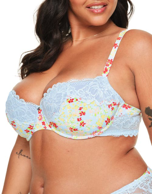 Adore Me Mathilda Contour Balconette Bra In Ditsy Blue