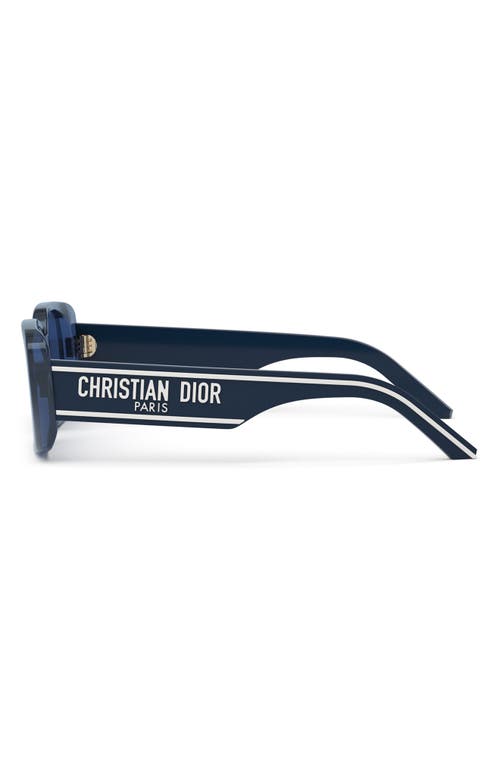 Shop Dior Wil S2u 53mm Rectangular Sunglasses In Shiny Blue/blue