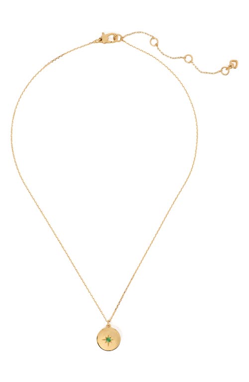Kate Spade The Color Spark Collection Green Joy Medallion Necklace In Green/gold