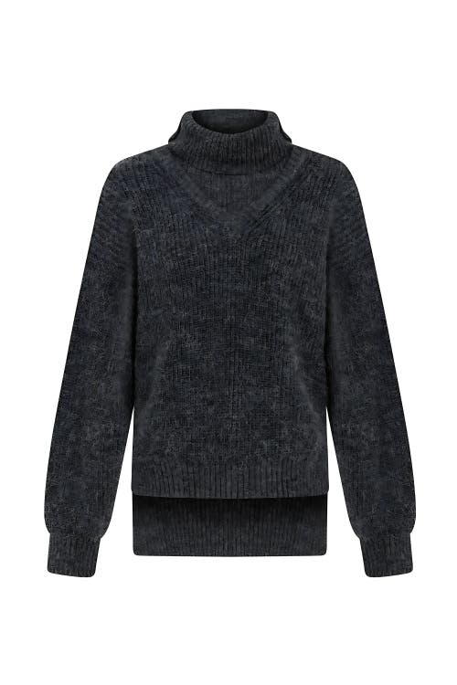 Shop Nocturne Turtleneck Sweater In Charcoal