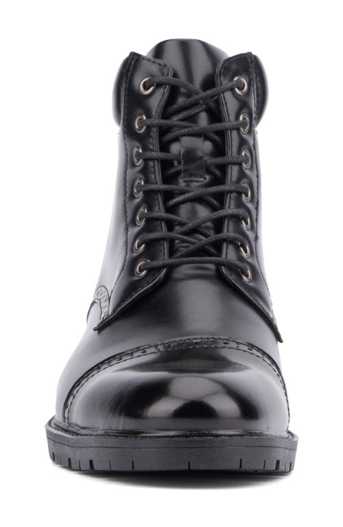 Shop New York And Company Matt Cap Toe Combat Boot In Black