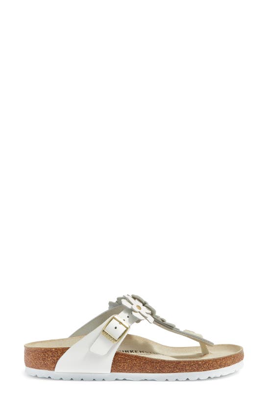 Shop Birkenstock Gizeh Flower Flip Flop In White