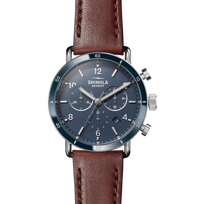 Shinola The Canfield Chrono Leather Strap Watch, 40Mm