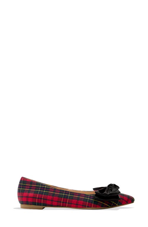 Shop Jack Rogers Debra Pointed Toe Flat In Red Plaid/black