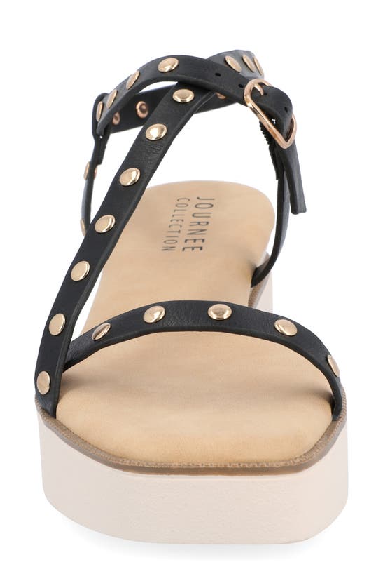 Journee Collection Lindsay Studded Tru Comfort Platform Sandal In Black