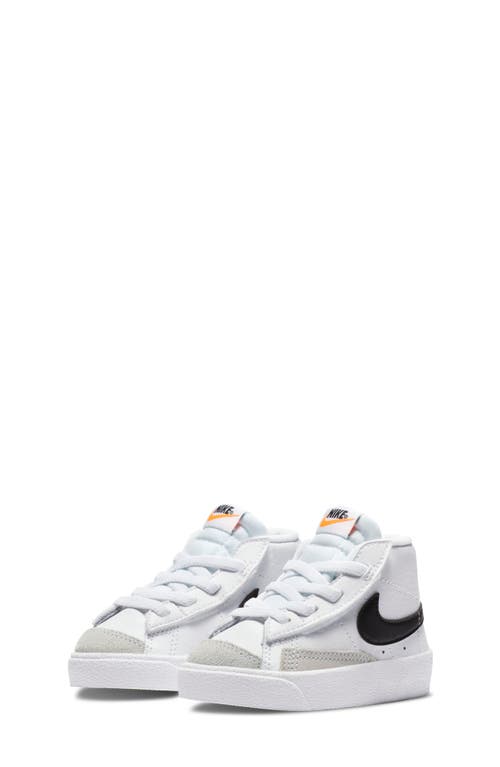 Nike Kids' Blazer Mid '77 Sneaker in White/Black/Orange
