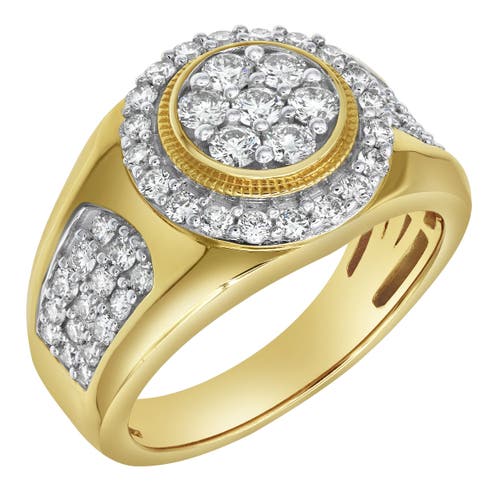 LUVMYJEWELRY LUVMYJEWELRY HEAVYWEIGHT DIAMOND 14K YELLOW GOLD DIAMOND MEN STATEMENT RING
