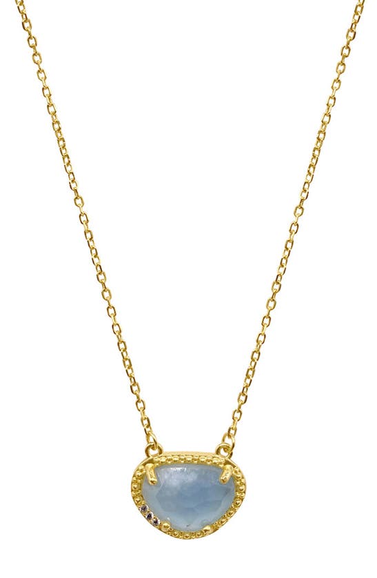 ADORNIA FINE 14K YELLOW GOLD PLATED STERLING SILVER BIRTHSTONE PENDANT NECKLACE