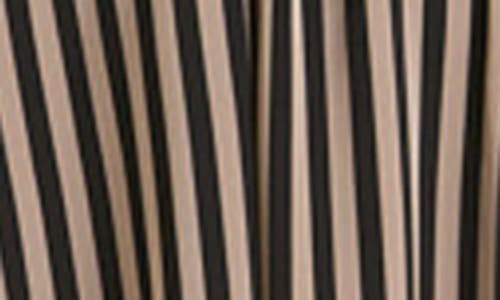 August Sky Stripe Balloon Sleeve Shirtdress In Taupe