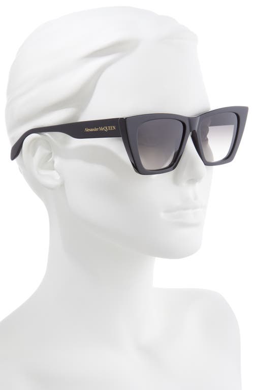 Shop Alexander Mcqueen 54mm Gradient Cat Eye Sunglasses In Black/grey Gradient