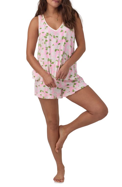 BedHead Pajamas Print Stretch Organic Cotton Jersey Tank Short Pink Summer Hydrangea at Nordstrom,