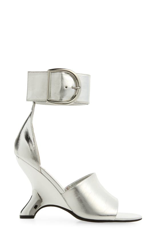 Shop Jeffrey Campbell Metamorph Ankle Strap Sandal In Silver