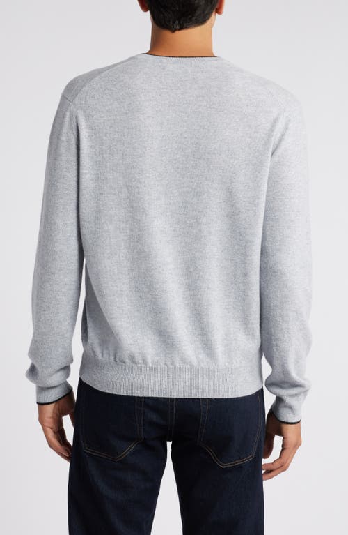 Lorenzo Uomo Tipped Merino Wool Sweater In Sterling