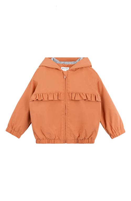 MILES THE LABEL Kids' Sunrise Hooded Waterproof Recycled Polyester Raincoat in 300 Orange