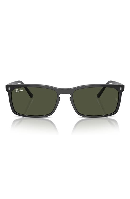 Ray Ban 56mm Rectangular Sunglasses In Black