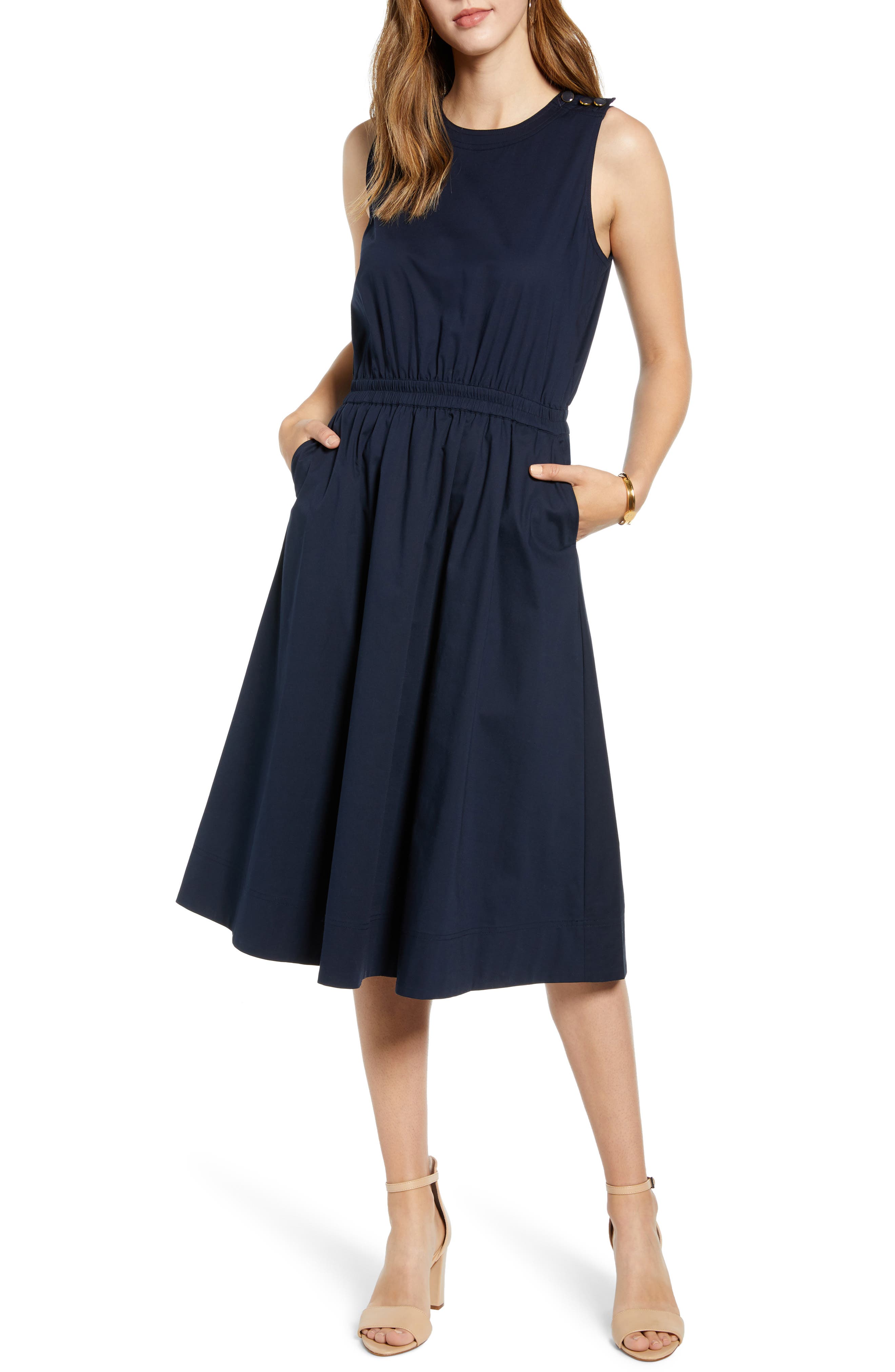 1901 poplin detail dress