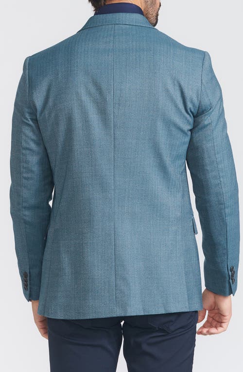 Cricketeer Herringbone Print Wool Blend Sport Coat In Blue