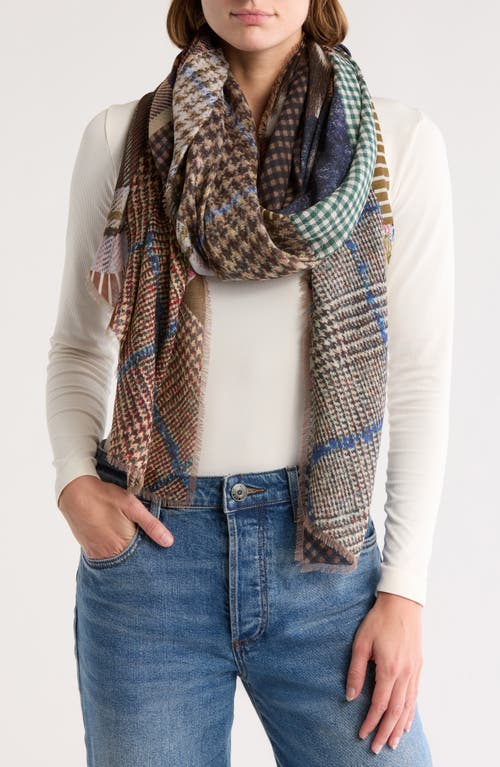 Jane Carr The Patchwork Scarf In Coffee Beige