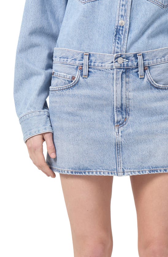 Shop Agolde Alek Denim Miniskirt In Force